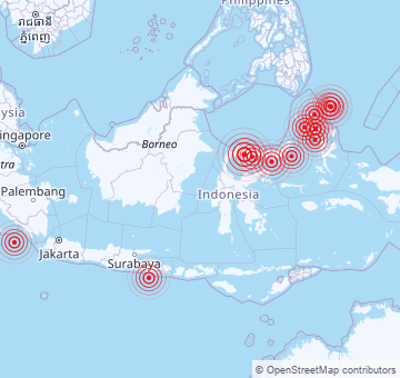 Jüngste Erdbeben in Indonesien