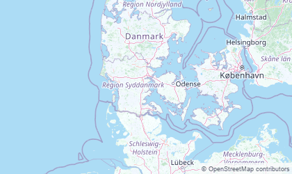 Landkarte von Süd Jütland/Fünen