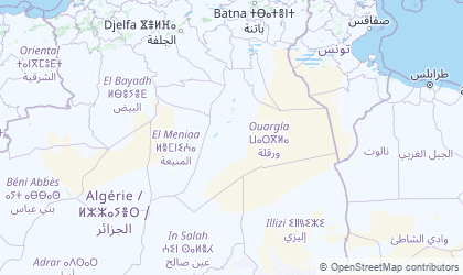 Landkarte von Ost-Algerien