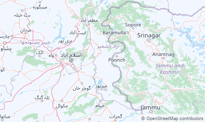 Landkarte von Azad Kashmir