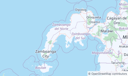 Landkarte von Zamboanga Peninsula