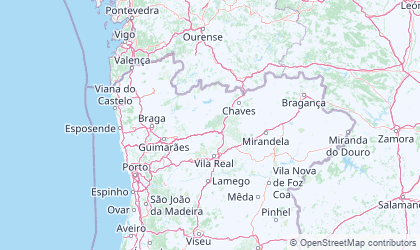 Landkarte von Nord-Portugal