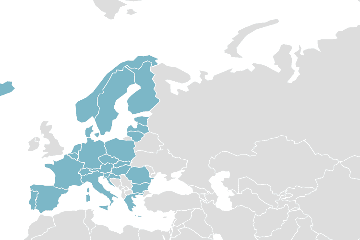 Weltkarte der Mitgliedsländer: Schengen Staaten