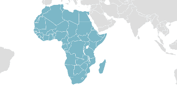 Weltkarte der Mitgliedsländer: Afrikanische Union
