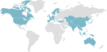 Weltkarte der Mitgliedsländer: AsEB - Asiatische Entwicklungsbank