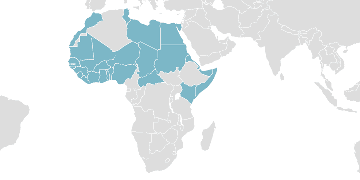 Weltkarte der Mitgliedsländer: COMESSA - Gemeinschaft der Sahel-Sahara-Staaten