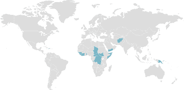 Weltkarte der Mitgliedsländer: G7plus Staaten