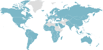 Weltkarte der Mitgliedsländer: WTO - World Trade Organization