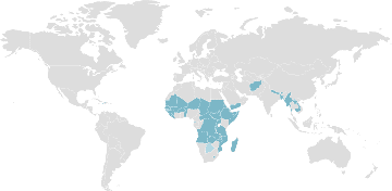 Weltkarte Am wenigsten entwickelte Länder