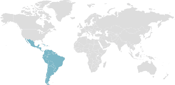 Weltkarte der Mitgliedsländer: CELAC - Gemeinschaft Lateinamerikanischer und Karibischer Staaten