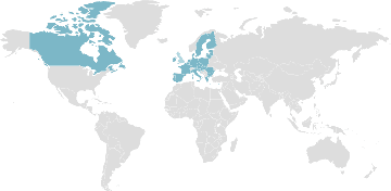Weltkarte der Mitgliedsländer: CETA - Kanadisch-Europäisches Handelsabkommen