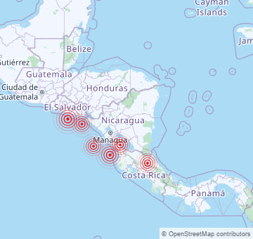 Jüngste Erdbeben in Nicaragua