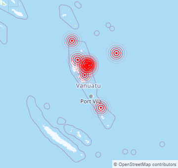 Jüngste Erdbeben in Vanuatu