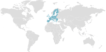 Weltkarte der Mitgliedsländer: Europäische Union