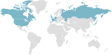 Weltkarte der Mitgliedsländer: G8 Staaten