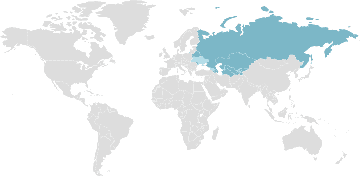 Weltkarte der Mitgliedsländer: GUS - Gemeinschaft unabhängiger Staaten