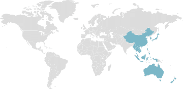 Weltkarte der Mitgliedsländer: RCEP - Regionale, umfassende Wirtschaftspartnerschaft