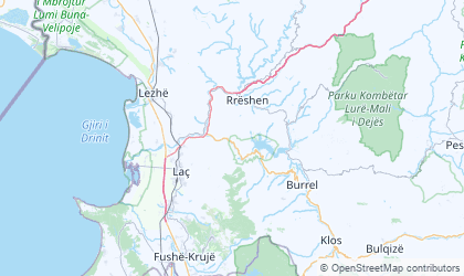 Landkarte von Lezhë