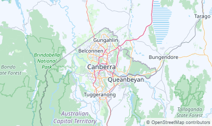 Landkarte von Australian Capital Territory