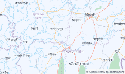 Landkarte von Sylhet