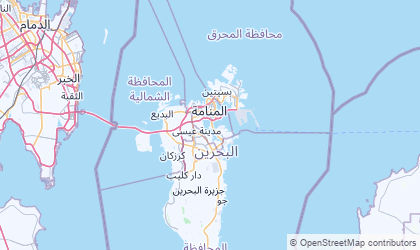 Landkarte von Hauptstadt-Gouvernement Manama