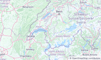 Landkarte von Genferseeregion