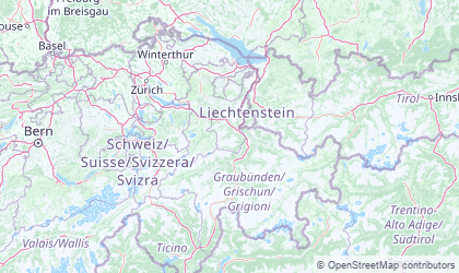 Landkarte von Ostschweiz