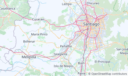 Landkarte von Santiago Metropolitan