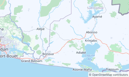 Landkarte von Sud-Comoé