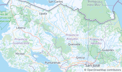 Landkarte von Alajuela