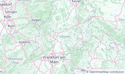 Landkarte von Hessen