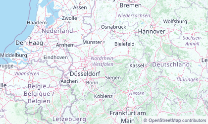 Landkarte von Nordrhein-Westfalen