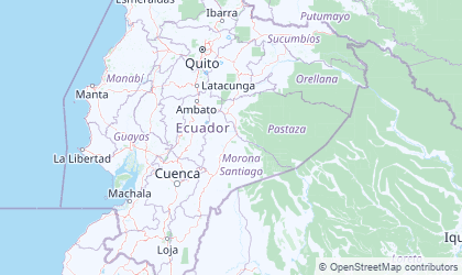 Landkarte von Ost-Ecuador