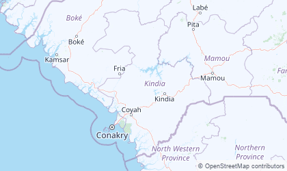Landkarte von Kindia