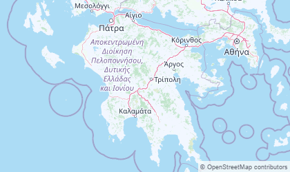 Landkarte von Peloponnes