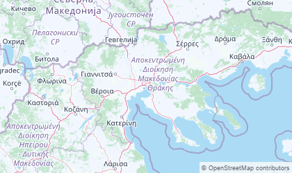Landkarte von Zentralmakedonien