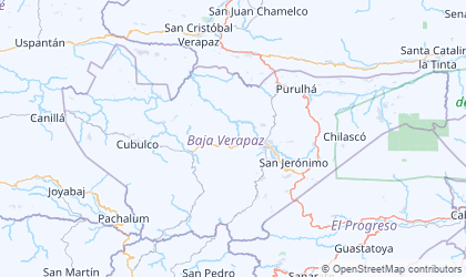 Landkarte von Baja Verapaz