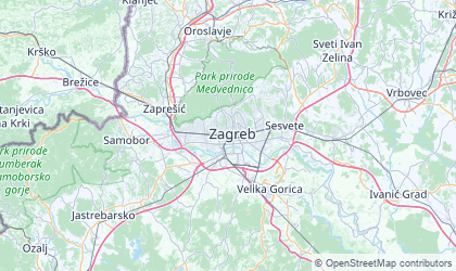 Landkarte von Grad Zagreb