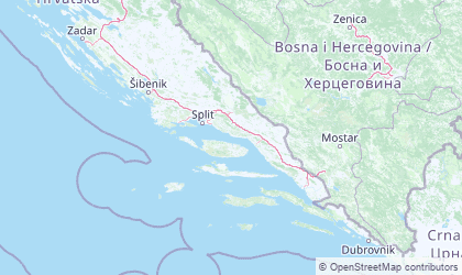 Landkarte von Splitsko-Dalmatinska