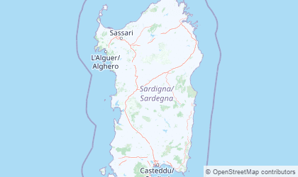 Landkarte von Sardinien