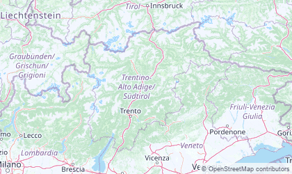 Landkarte von Trentino-Südtirol