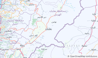 Landkarte von Baalbek-Hermel