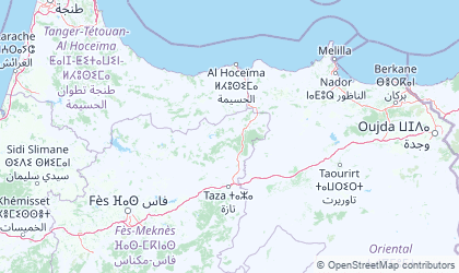Landkarte von Taza-Al Hoceima-Taounate