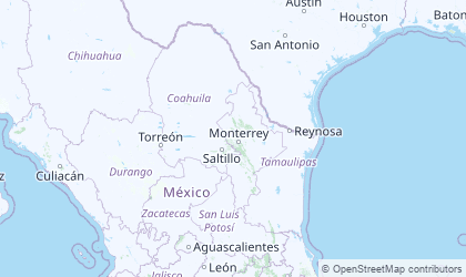 Landkarte von Nordost-Mexiko