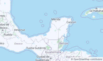 Landkarte von Yucatan Halbinsel