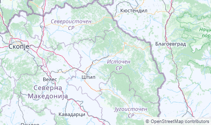 Landkarte von Ost-Nordmazedonien