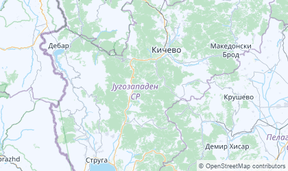 Landkarte von Südwest-Nordmazedonien