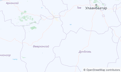 Landkarte von Zentral-Mongolei
