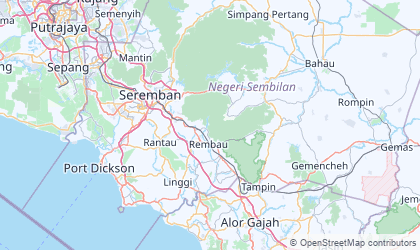 Landkarte von Negeri Sembilan