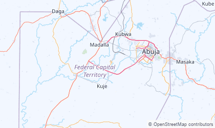 Landkarte von Abuja Federal Capital Territory